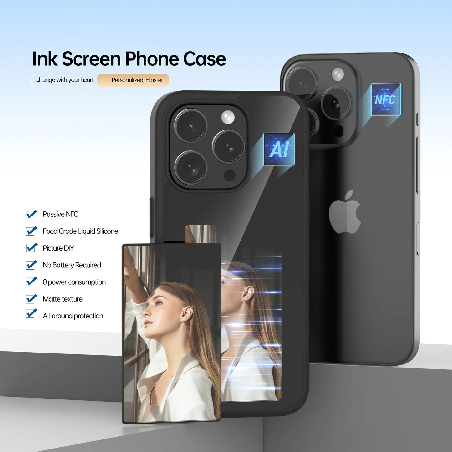 EchoSkin E-Ink NFC Display Screen iPhone Case